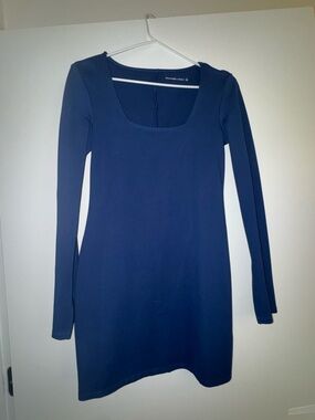 Abercrombie & Fitch Navy Long-Sleeve Scoop Dress
